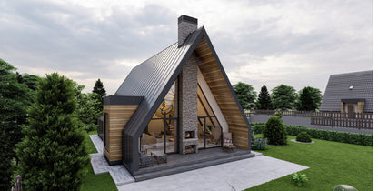 A Frame Style Home Plans, Small a Frame Cabin Blueprint