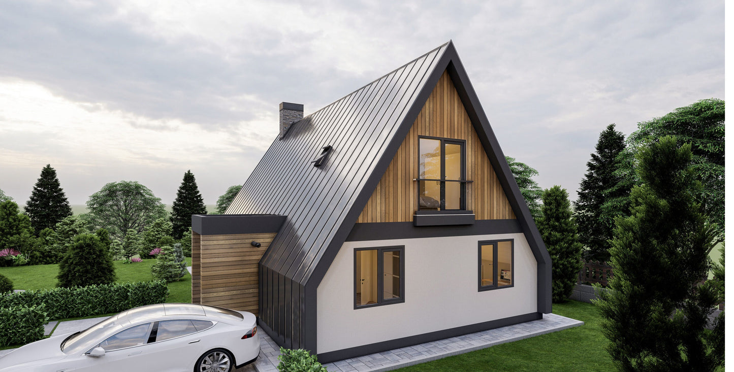 A Frame Style Home Plans, Small a Frame Cabin Blueprint