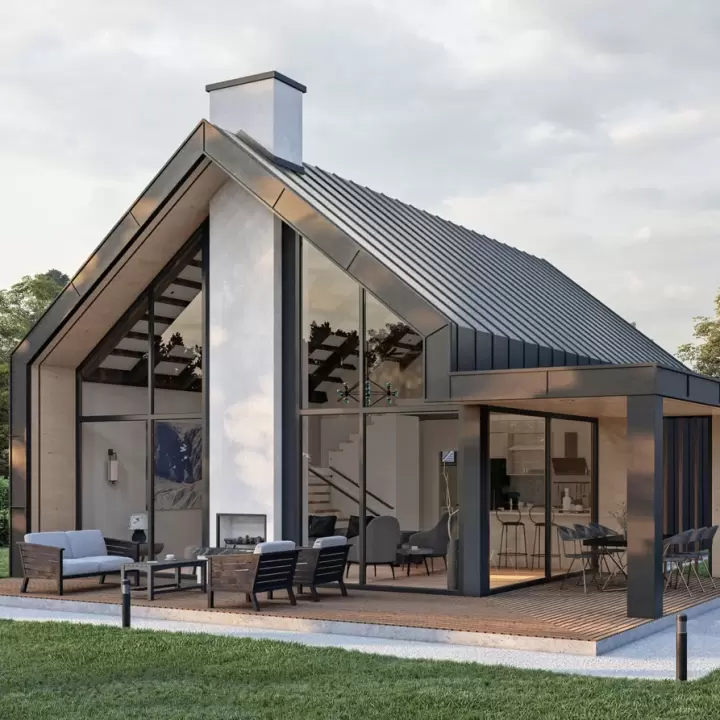 Planos de cabana em A, projeto de cabana em A