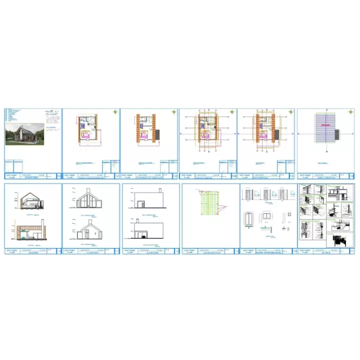 Planos de cabana em A, projeto de cabana em A