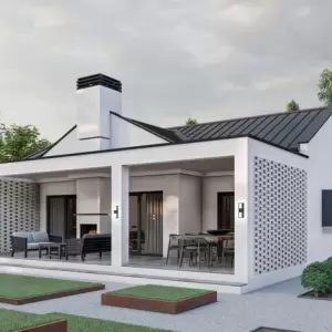 58' x 45' Planos de casas de campo 3 quartos 2195 Sq.ft